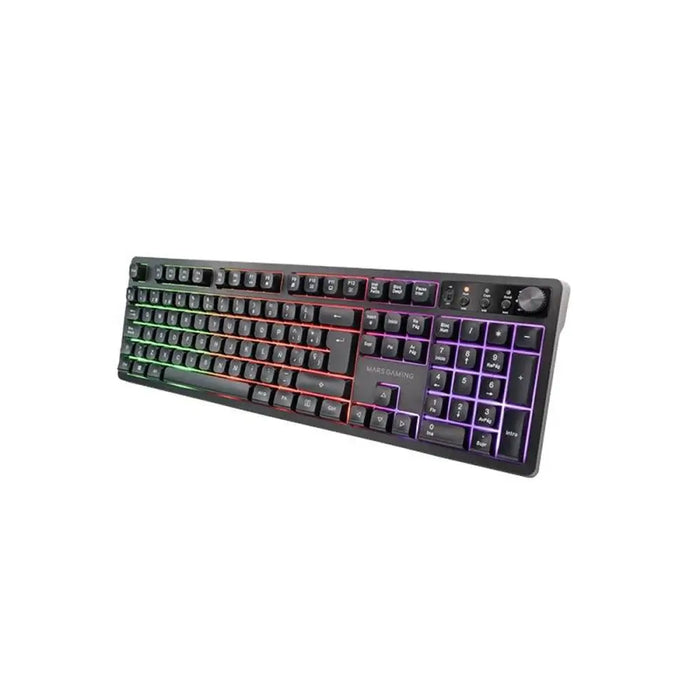 Клавиатура с мишка Mars Gaming MCPWX Черен испански