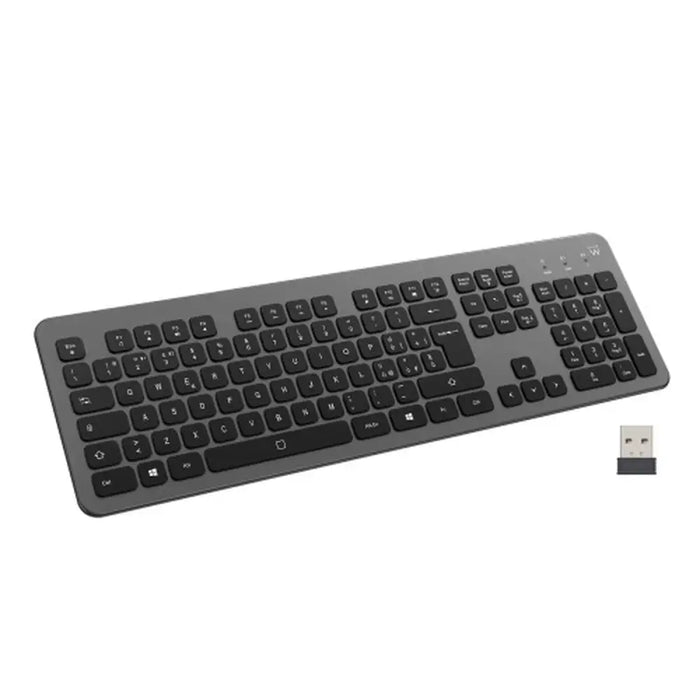 Клавиатура Ewent EW3296 Черен Сив Испанска Qwerty AZERTY