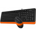 Клавиатура и мишка A4tech F1010 Fstyler Orange