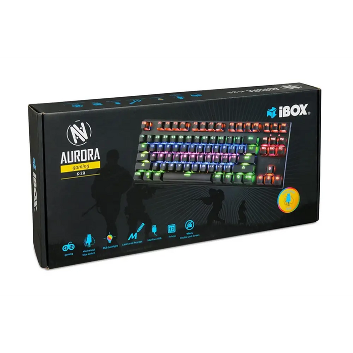 Клавиатура iBox IKGMK2R Gaming USB QWERTY US English Черна