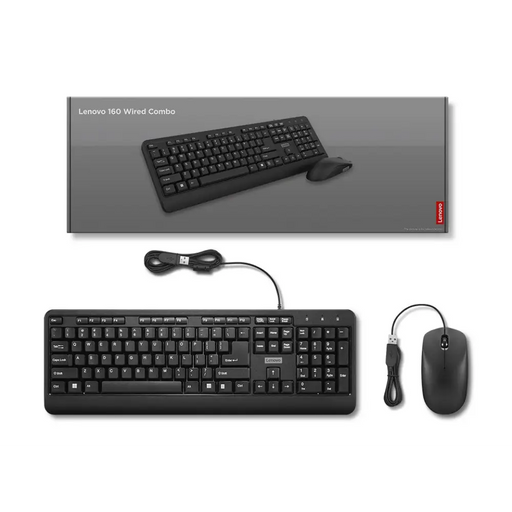 Клавиатура Lenovo 160 мишка включена за дома/офиса USB