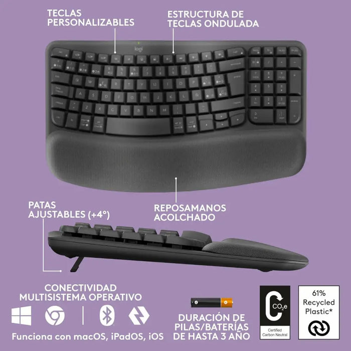 Клавиатура Logitech 920-012296 Графит испански QWERTY