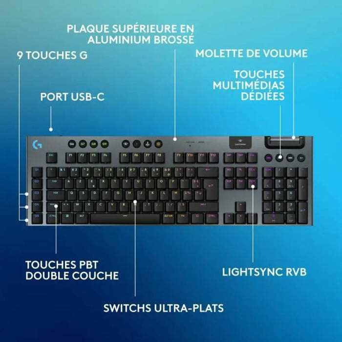 Клавиатура Logitech G915 X Черен френски AZERTY