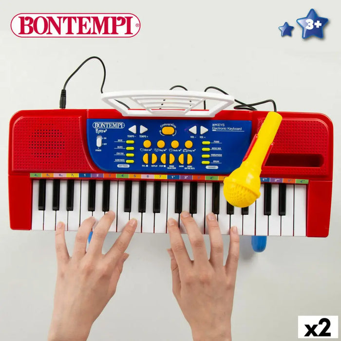 Клавиатура с 37 бутона Bontempi 43 x 56 x 23 cm (2 броя)