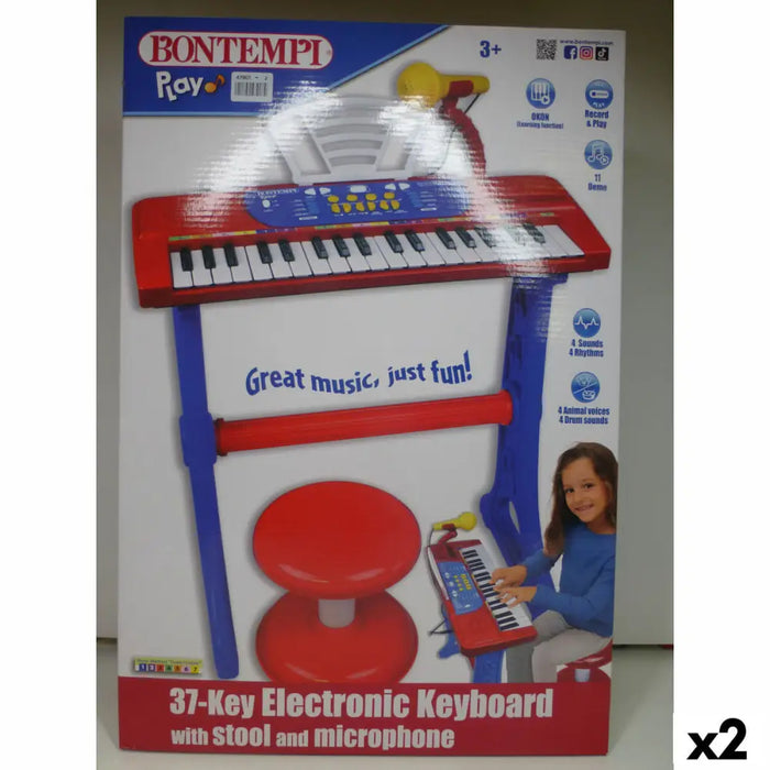 Клавиатура с 37 бутона Bontempi 43 x 56 x 23 cm (2 броя)