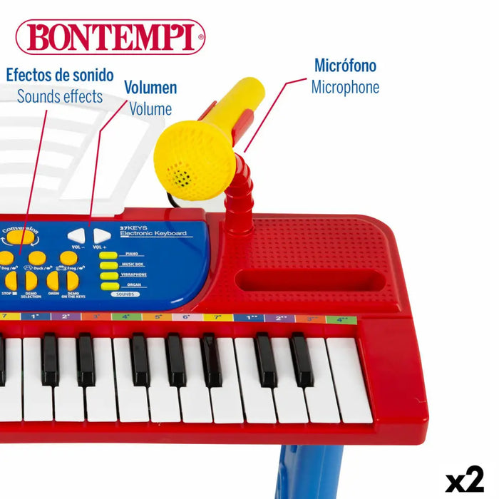 Клавиатура с 37 бутона Bontempi 43 x 56 x 23 cm (2 броя)