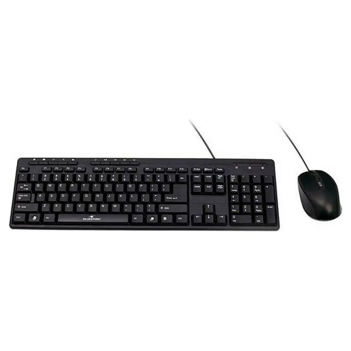 Клавиатура с мишка Bluestork BSPACKFIRSTII Черен френски