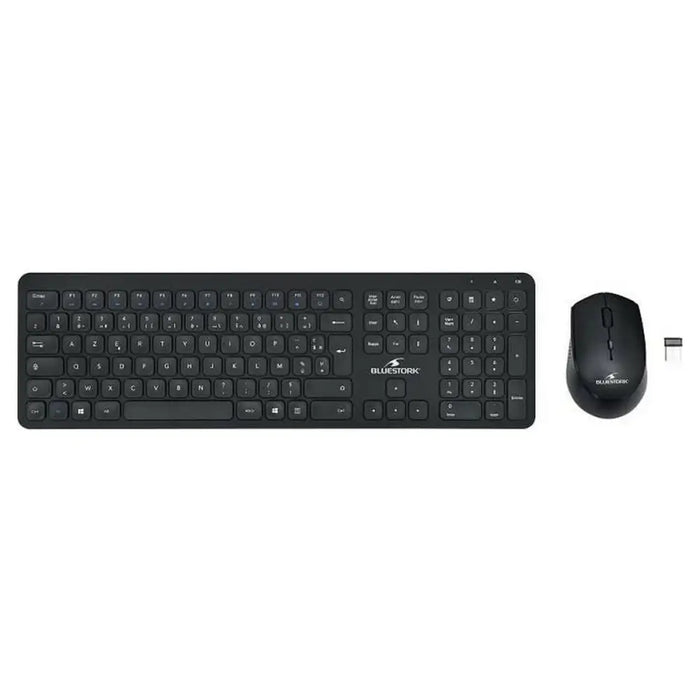 Клавиатура с мишка Bluestork Easy Slim AZERTY Черен френски