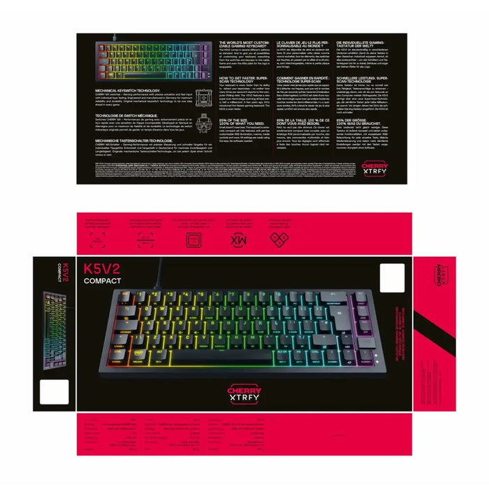 Клавиатура с мишка Cherry CXK5V2RGBCPTBLACKRFR