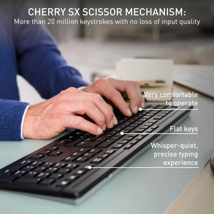 Клавиатура с мишка Cherry JD-8550ES-2 Черен испански QWERTY