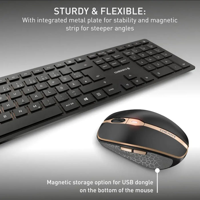 Клавиатура с мишка Cherry JD-9100ES-2 Черен испански QWERTY