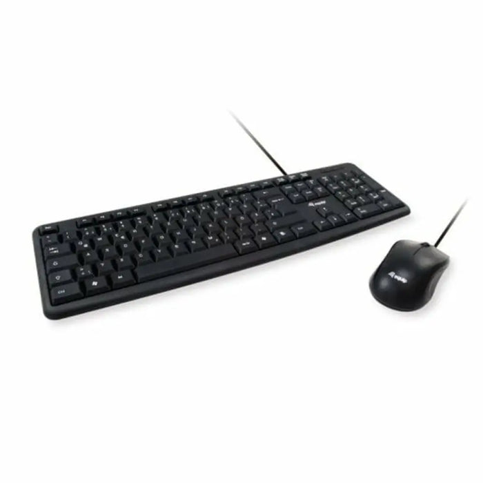 Клавиатура с мишка Equip 245201 Черен Испанска Qwerty