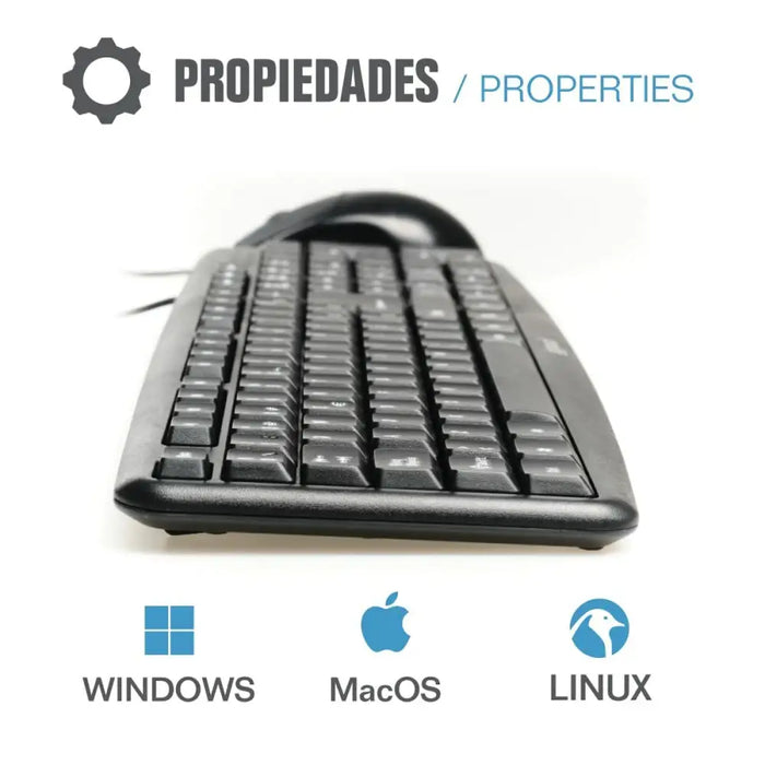 Клавиатура с мишка iggual QWERTY USB Черен Испанска Qwerty
