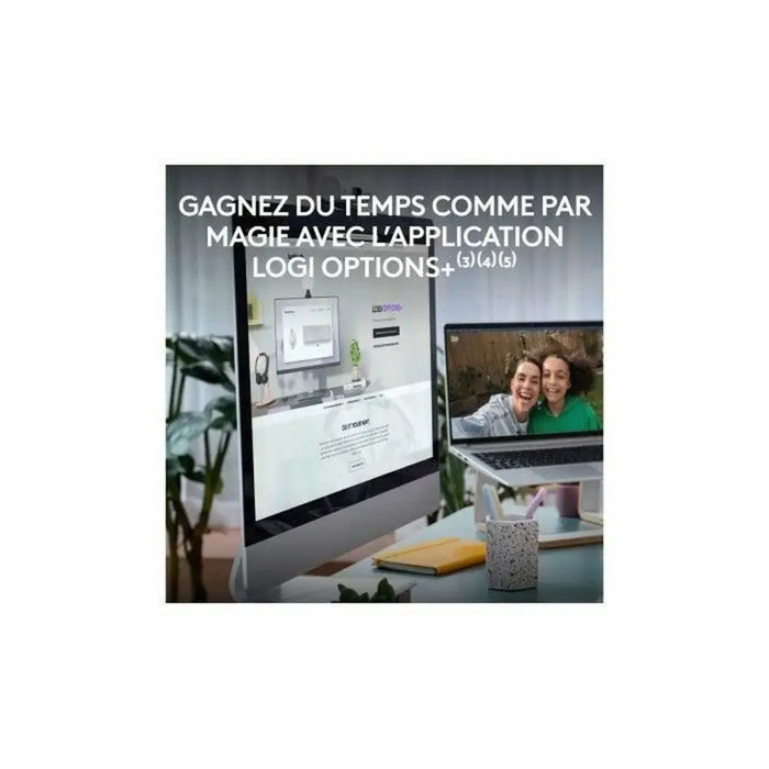 Клавиатура с мишка Logitech Бял френски Azerty френски