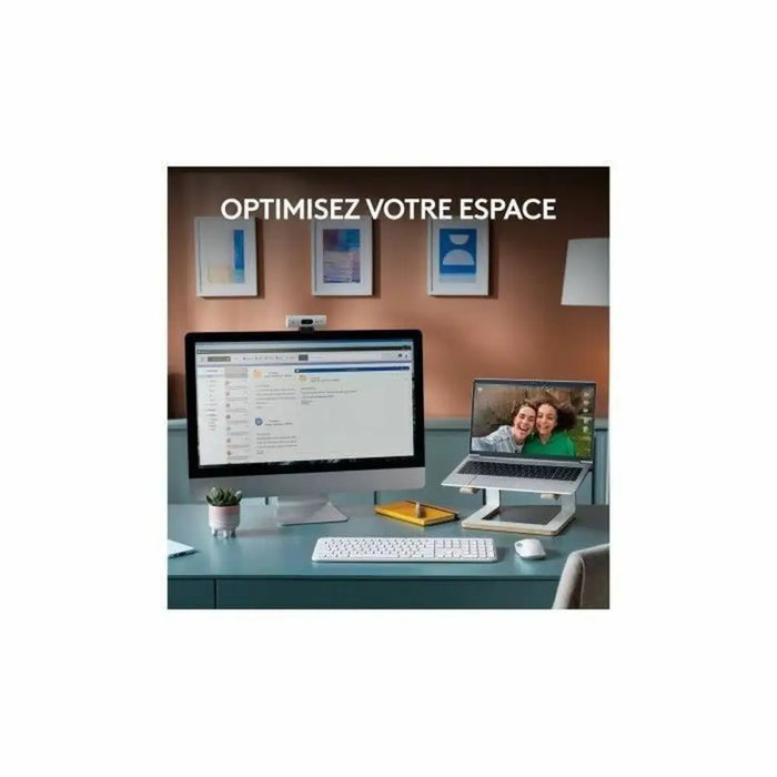 Клавиатура с мишка Logitech Бял френски Azerty френски