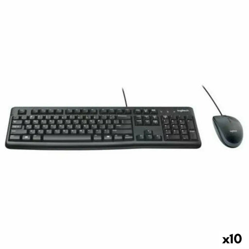 Клавиатура с мишка Logitech MK120 Черен Испанска Qwerty (10