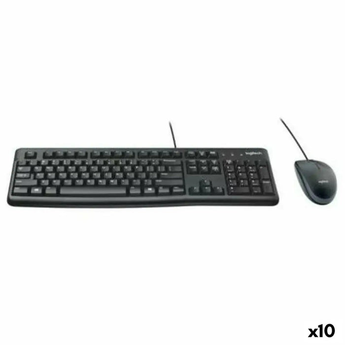 Клавиатура с мишка Logitech MK120 Черен Испанска Qwerty (10
