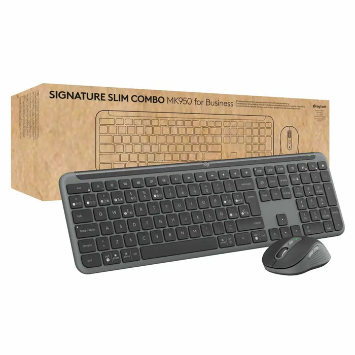 Клавиатура с мишка Logitech MK950 Графит Испанска Qwerty