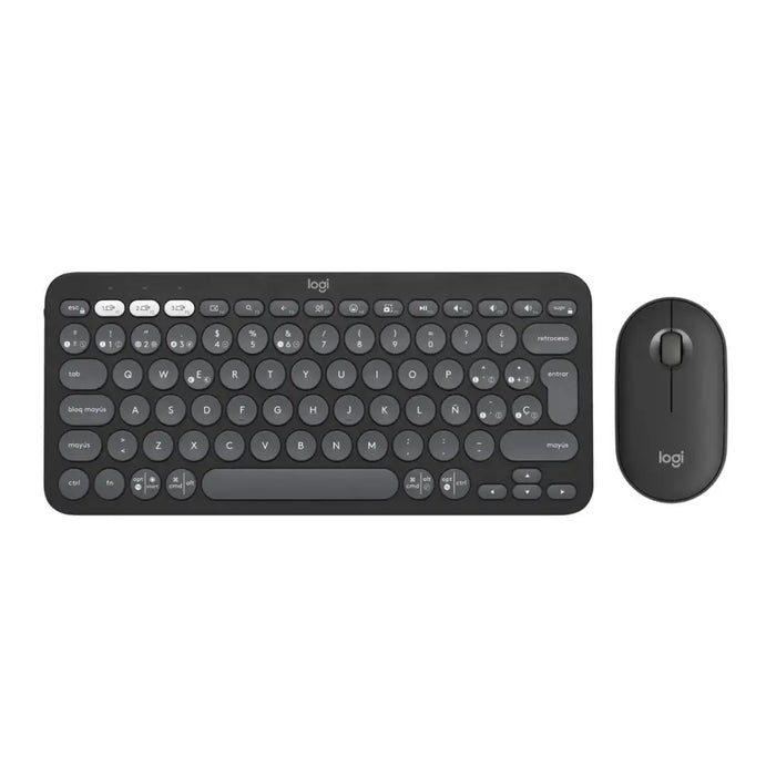 Клавиатура с мишка Logitech Pebble 2 Combo Графит Испанска