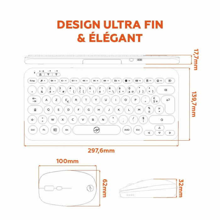 Клавиатура с мишка Mobility Lab CP420W Mini Черен AZERTY