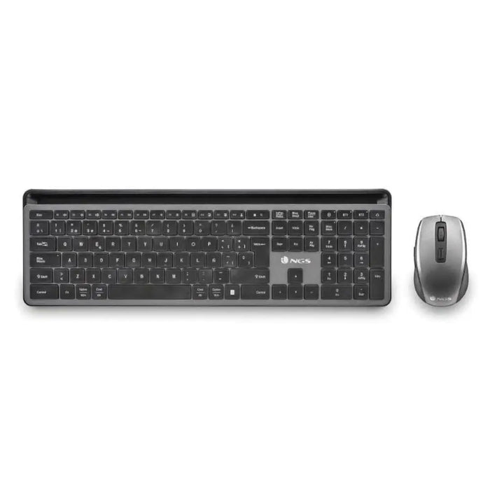 Клавиатура с мишка NGS ECLIPSEKIT Сив QWERTY