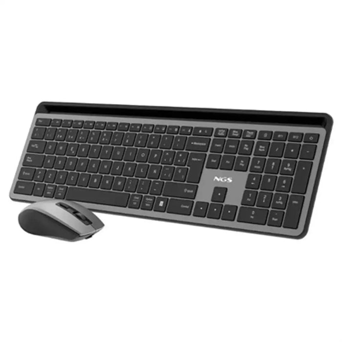 Клавиатура с мишка NGS ECLIPSEKIT Сив QWERTY