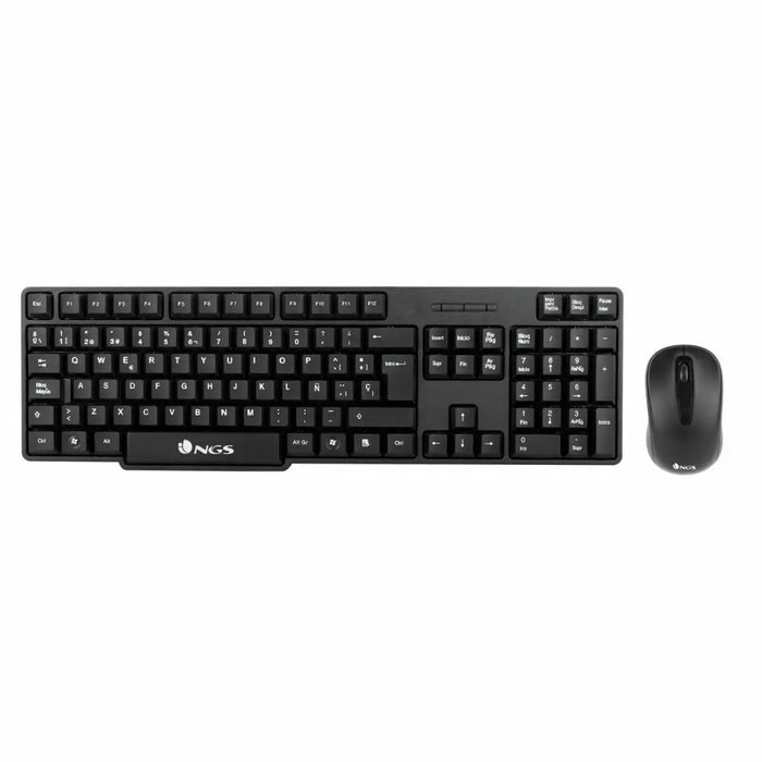 Клавиатура с мишка NGS EUPHORIA KIT Черен Испанска Qwerty