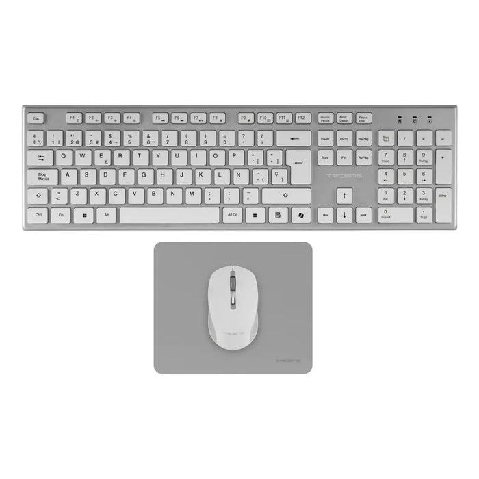 Клавиатура с мишка Tacens 6ZENITHWES Бял Испанска Qwerty (3