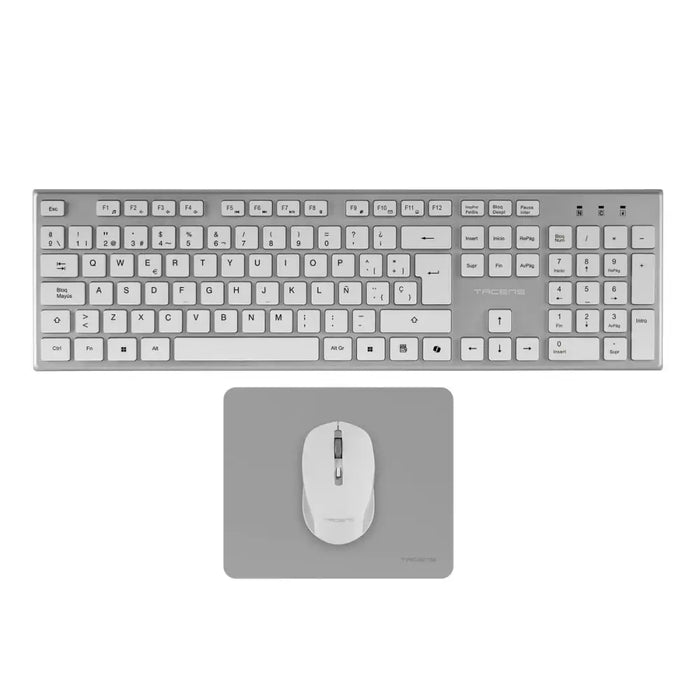 Клавиатура с мишка Tacens 6ZENITHWES Бял Испанска Qwerty (3