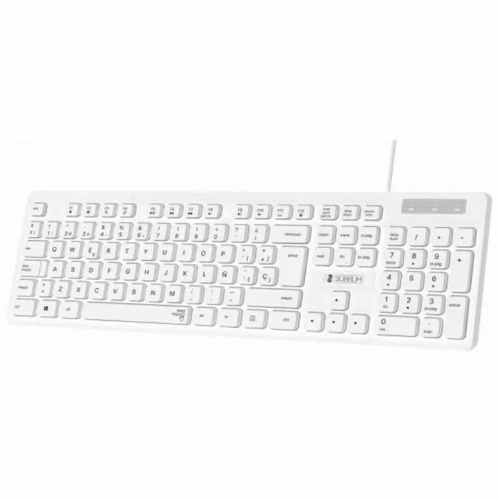 Клавиатура Subblim SUBKBC-0SSK51 Бял Испанска Qwerty