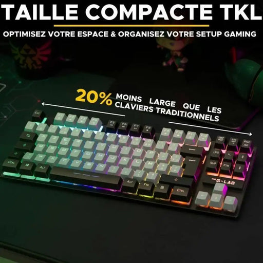 Клавиатура The G Lab KEYZ CAESIUM Черен Сив Azerty френски