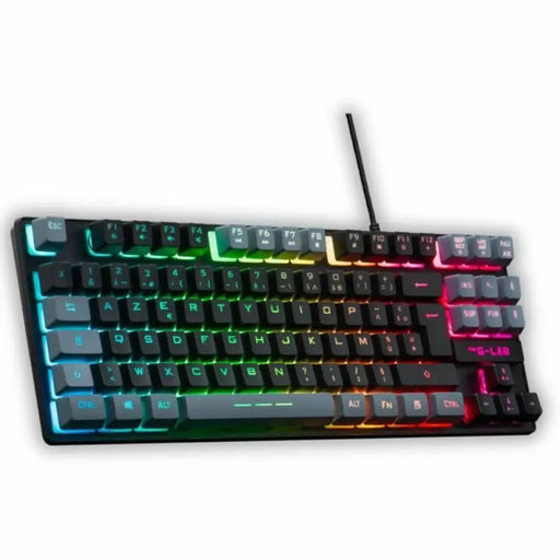 Клавиатура The G-Lab KEYZ CAESIUM Черен Сив Azerty френски