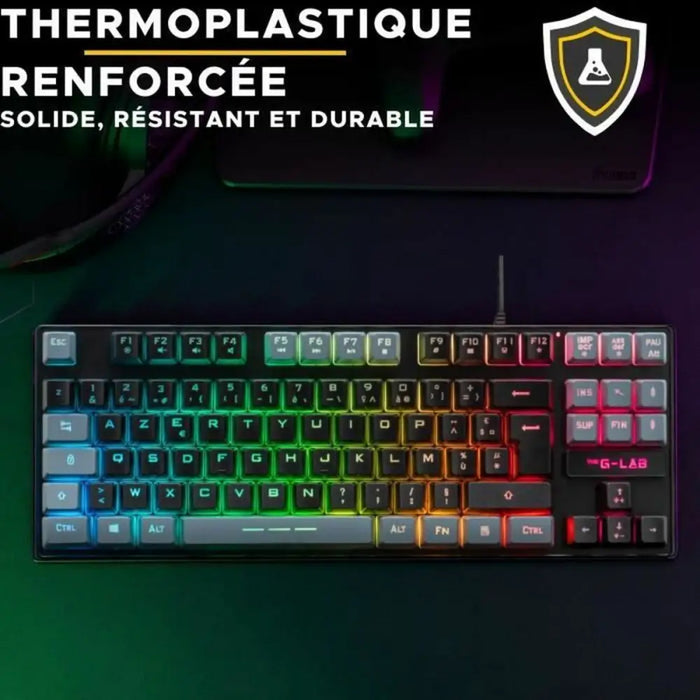 Клавиатура The G-Lab KEYZ CAESIUM Черен Сив Azerty френски