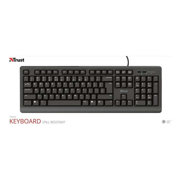 Клавиатура Trust Primo USB QWERTY US English Черна