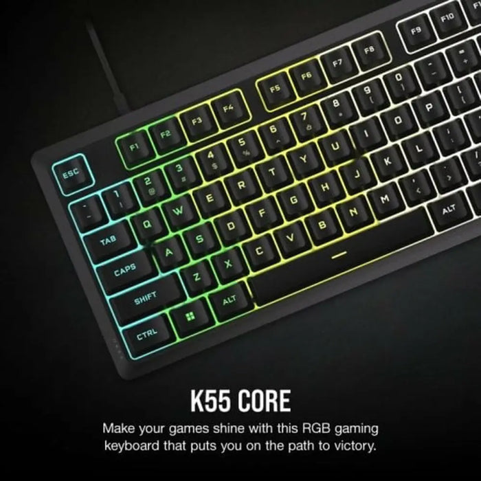 Клавиатура за игри Corsair K55 CORE Черен