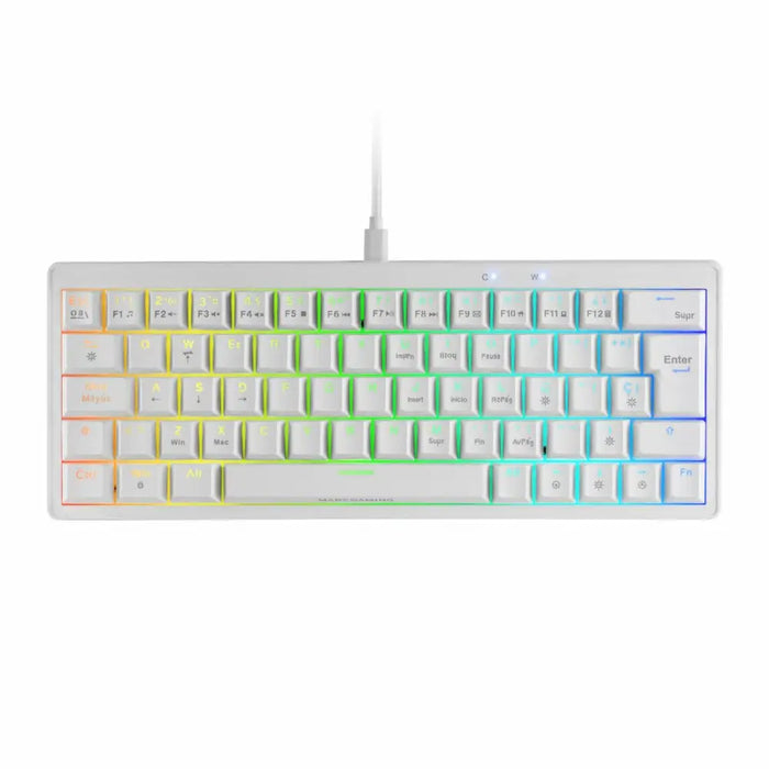 Клавиатура за игри Mars Gaming MKMINIPROWBES Бял Qwerty US