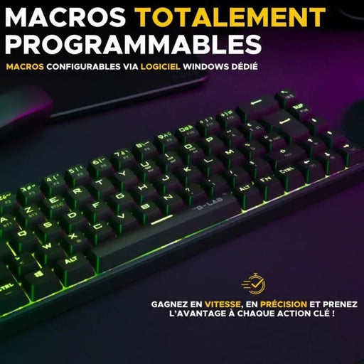 Клавиатура за игри The G-Lab KEYZ TITAN Черен AZERTY