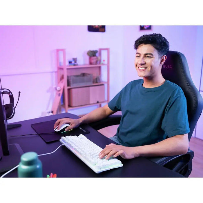 Клавиатура за игри Trust GXT 833W THADO Бял Многоцветен