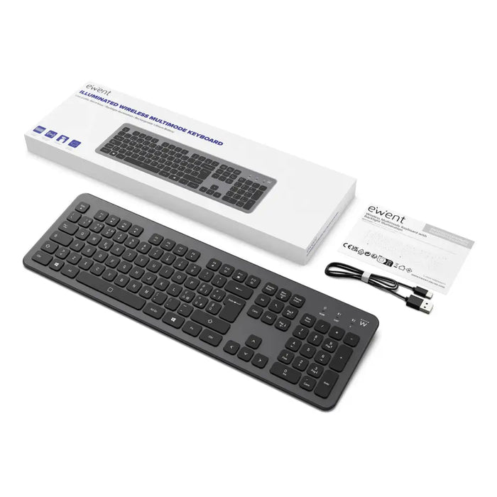 Клавиатура Ewent EW3296 Черен Сив Испанска Qwerty AZERTY
