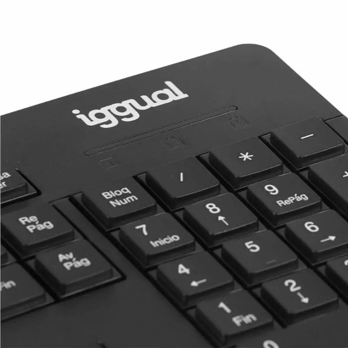 Клавиатура с мишка iggual IGG319277 Черен Испанска Qwerty