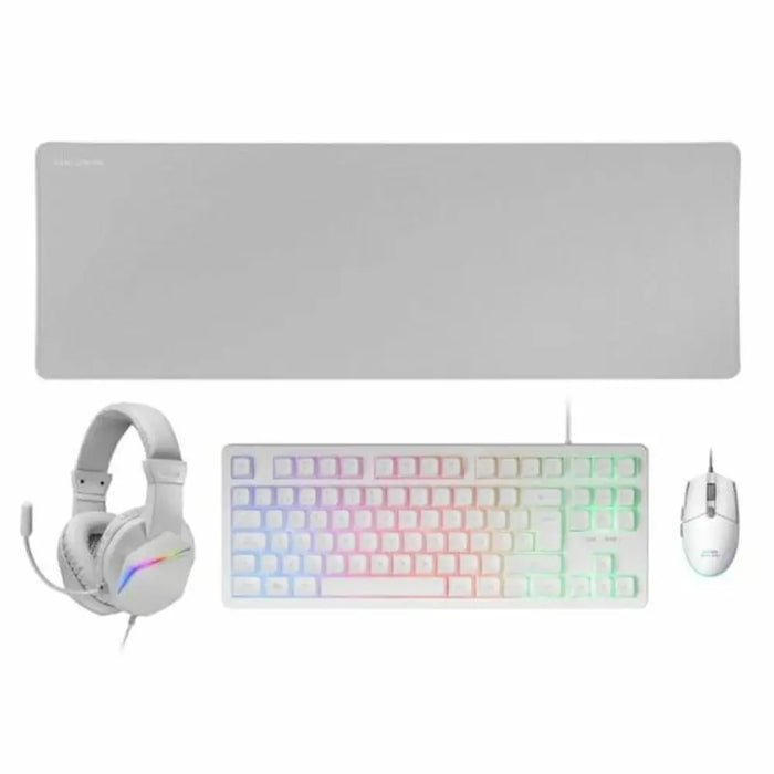 Клавиатура с мишка Mars Gaming MCPRGB3WES Бял