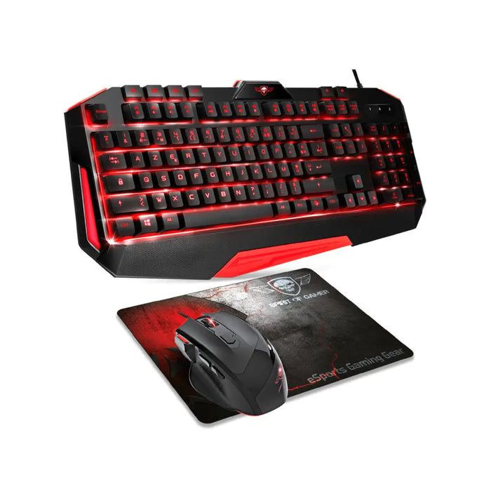Клавиатура с мишка Spirit of Gamer SOG-3IN1-ES Черен Червен
