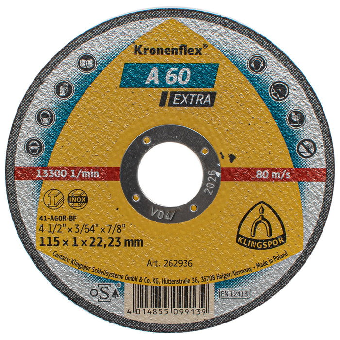 ДИСК ЗА РЯЗАНЕ НА МЕТАЛ KLINGSPOR 115x1x22.23