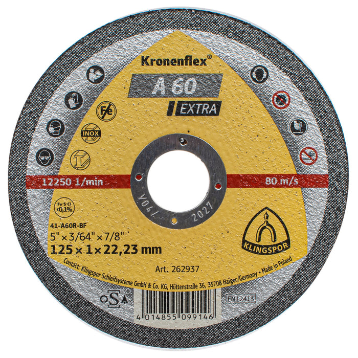 ДИСК ЗА РЯЗАНЕ НА МЕТАЛ KLINGSPOR 125x1x22.23