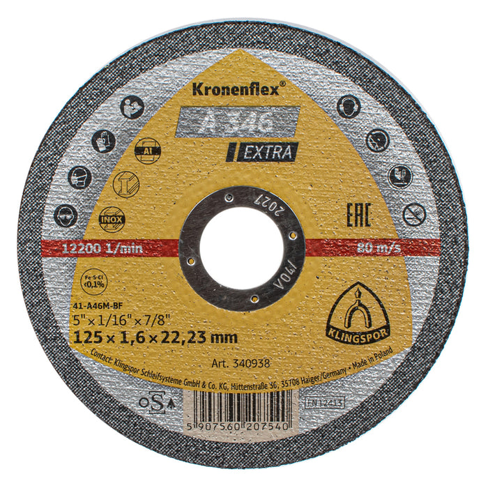 ДИСК ЗА РЯЗАНЕ НА МЕТАЛ KLINGSPOR 125x1.6x22.23