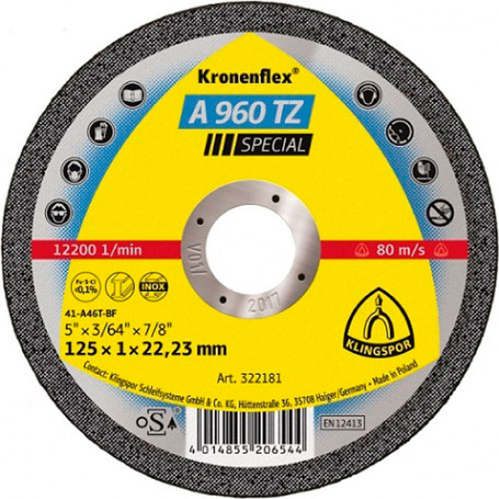 ДИСК ЗА РЯЗАНЕ НА МЕТАЛ KLINGSPOR 125X1x22.23