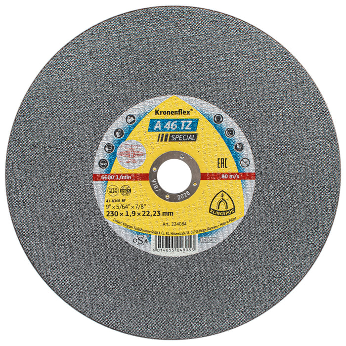 ДИСК ЗА РЯЗАНЕ НА МЕТАЛ KLINGSPOR 230X1.9x22.23