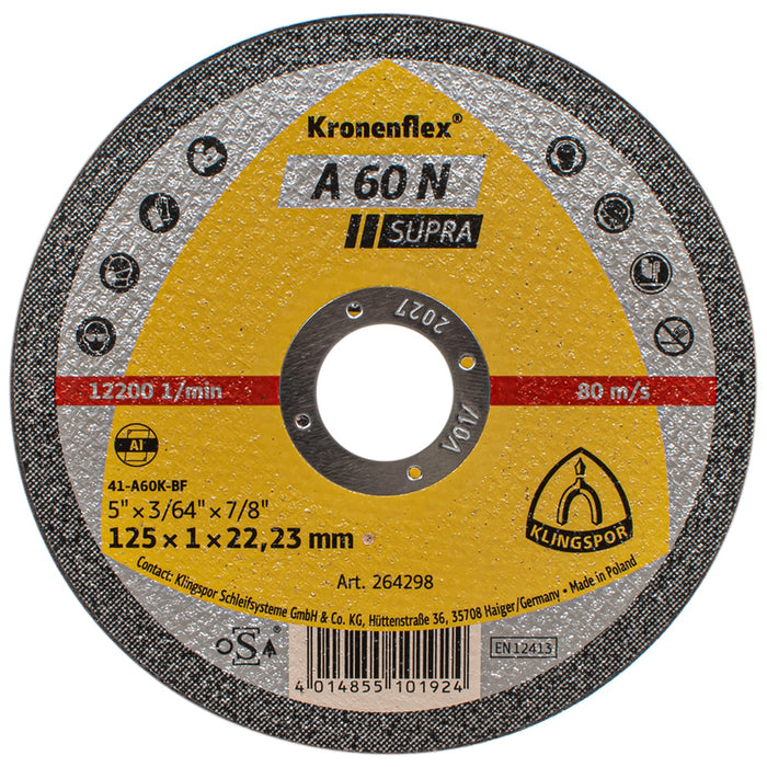 ДИСК ЗА РЯЗАНЕ НА АЛУМИНИЙ KLINGSPOR 125X1x22.23