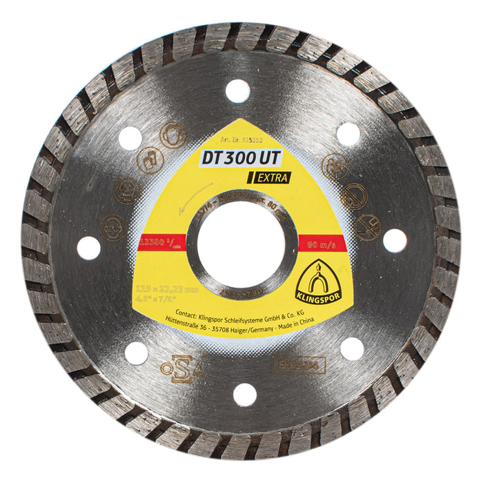 ДИАМАНТЕН ДИСК ЗА РЯЗАНЕ НА НЕМЕТАЛ KLINGSPOR TURBO 115x1.9x22.23