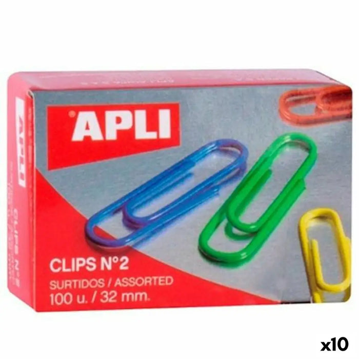 Клипс Apli Nº 2 Многоцветен Kaabel 32 mm (10 броя)